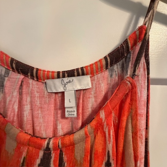 Joie Animal Print Women's Tank Top Halter Style Sz Large EUC Orange Green Brown - Picture 3 of 12